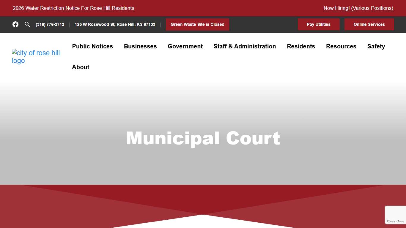 Municipal Court | City of Rose Hill